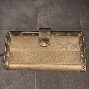 Rare Coach Signature Gold Studded Lurex Wallet